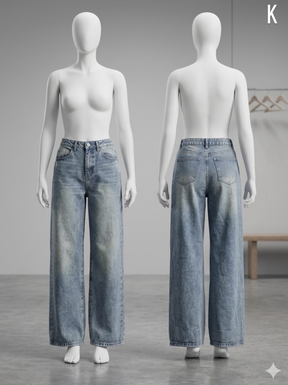 SHEIN Light Blue High-Rise Wide Leg Jeans - Baggy